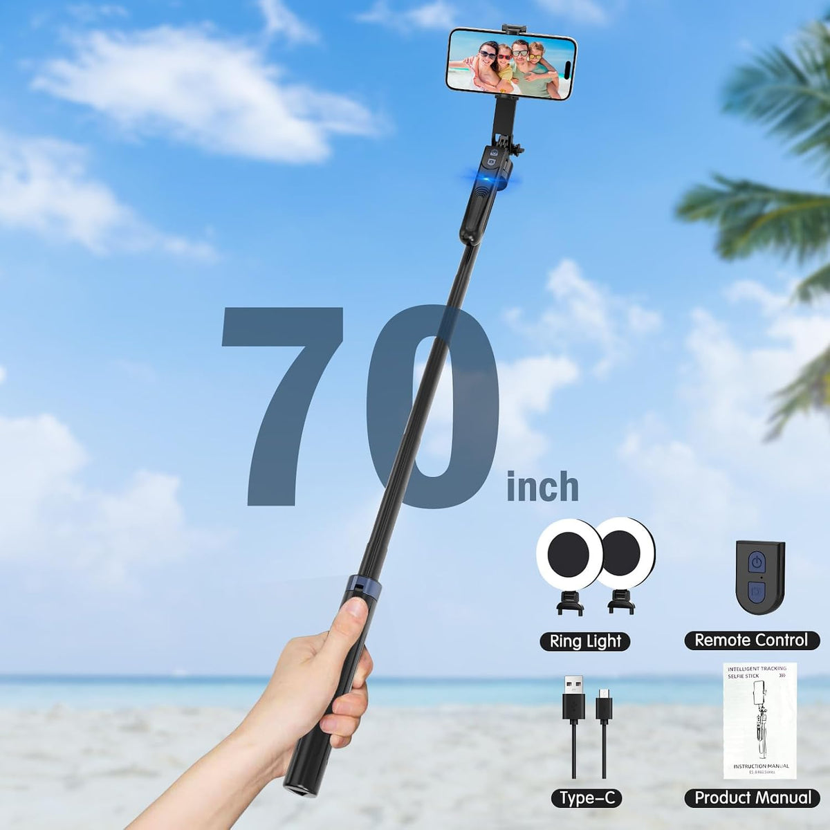 trípode auto del palillo de Selfie del seguimiento de la cara 70inc...