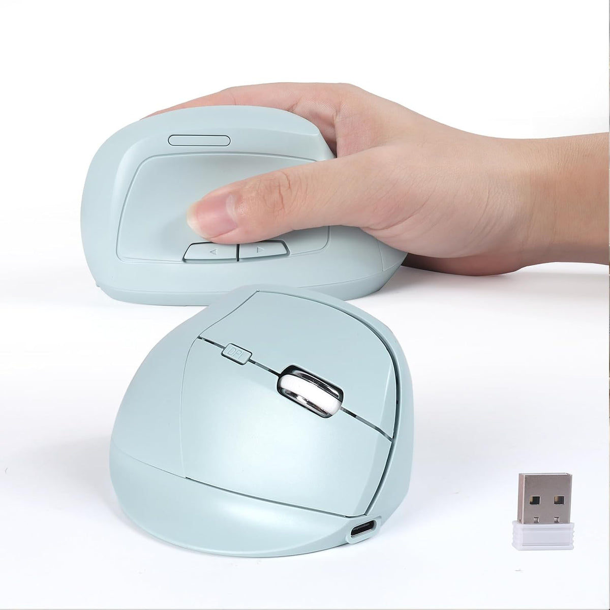 KUYHRF Ratón vertical inalámbrico Bluetooth, diseño ergonómico, rec...