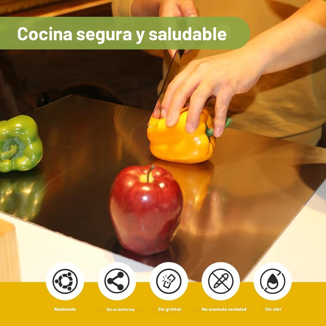Tablas de cortar de acero inoxidable para cocina, alfombrillas de t...
