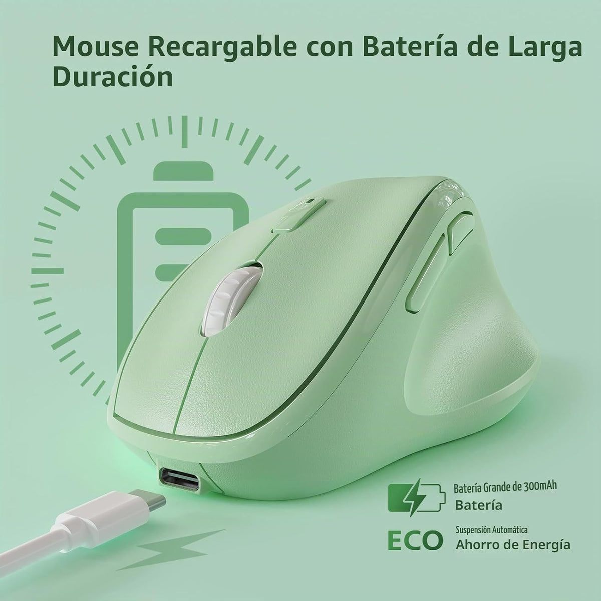 Micropack Mouse Ergonómico Vertical Inalámbrico Bluetooth para Lapt...