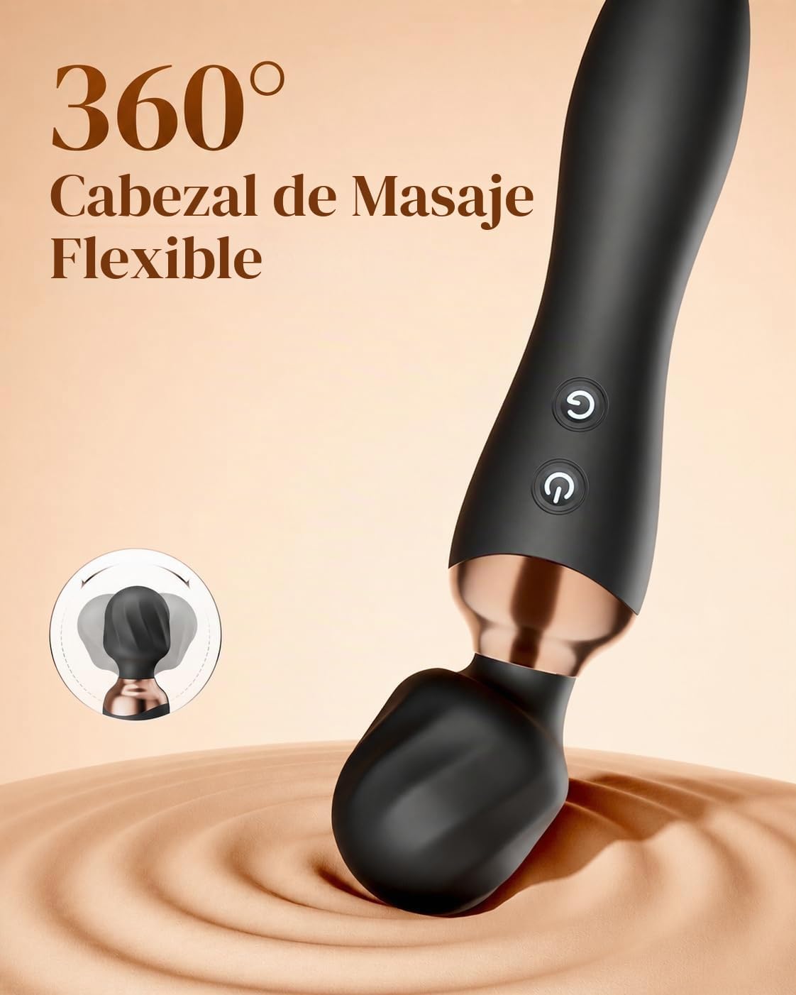 MOOLIGIRL Masajeador de mano vibrador de doble extremo, herramienta...