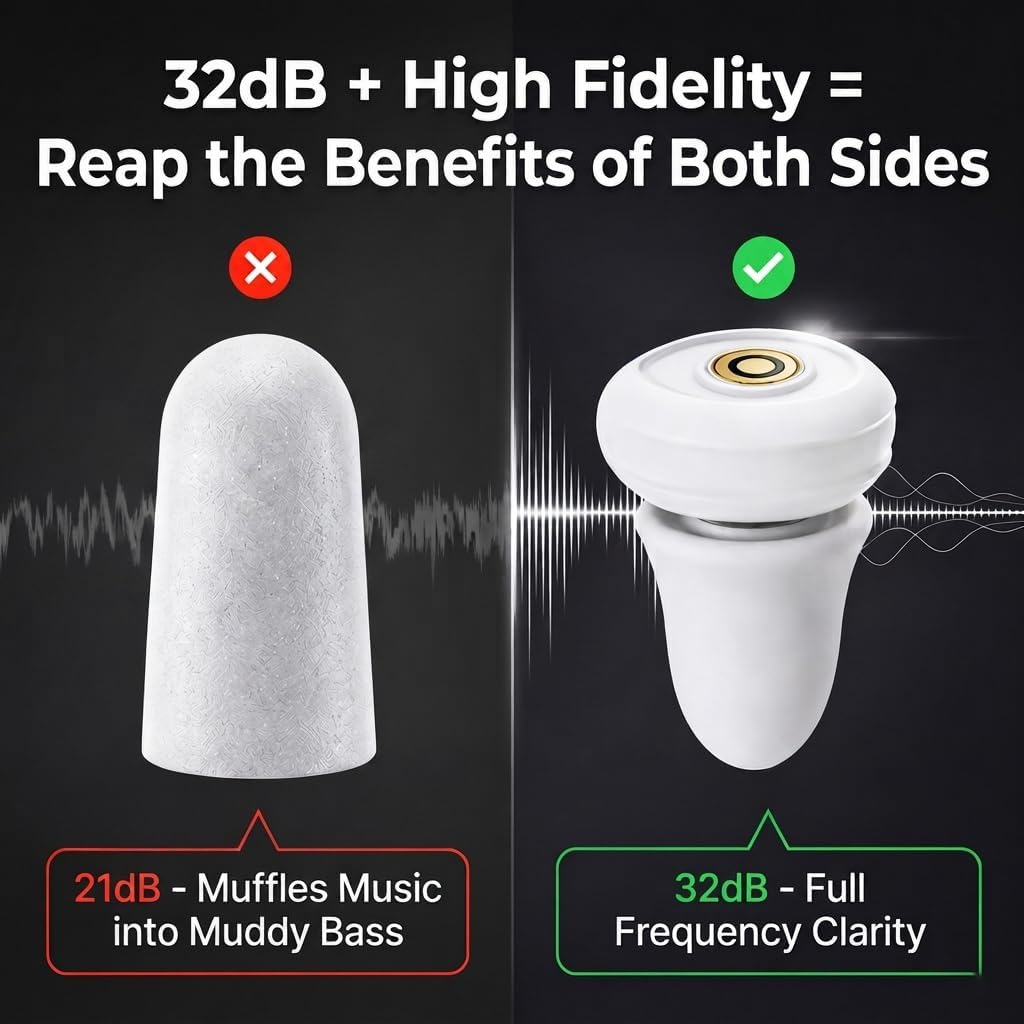 LEPULER 32dB de alta fidelidad tapones para los oídos con cancelaci...