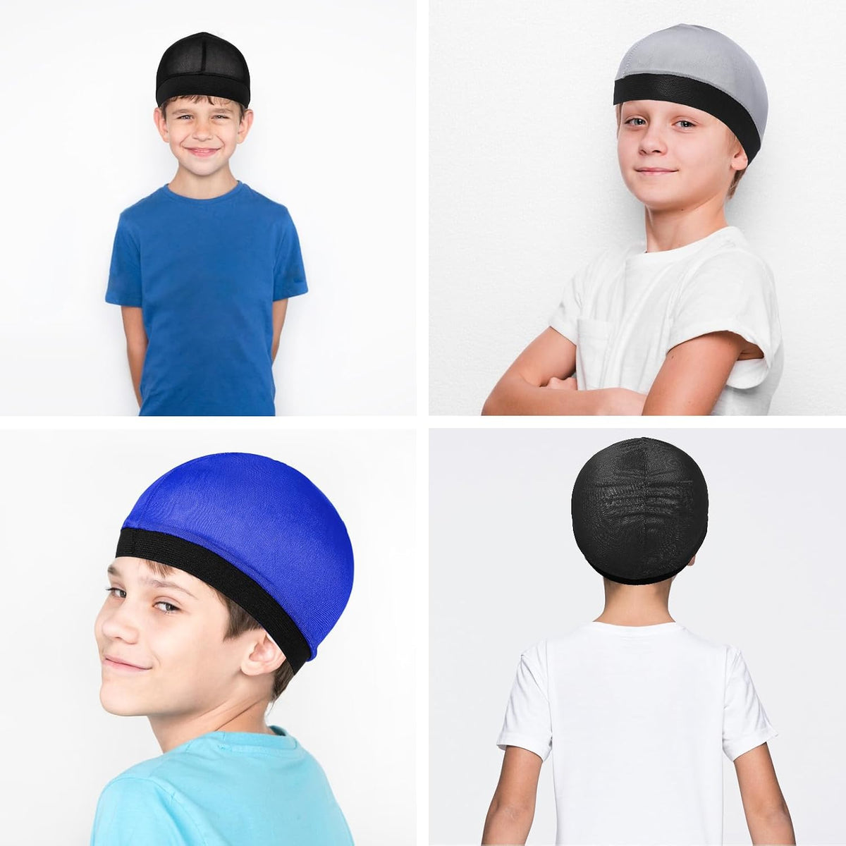 KFHENSOMR Juego de 6 piezas de durag sedoso con gorras onduladas pa...