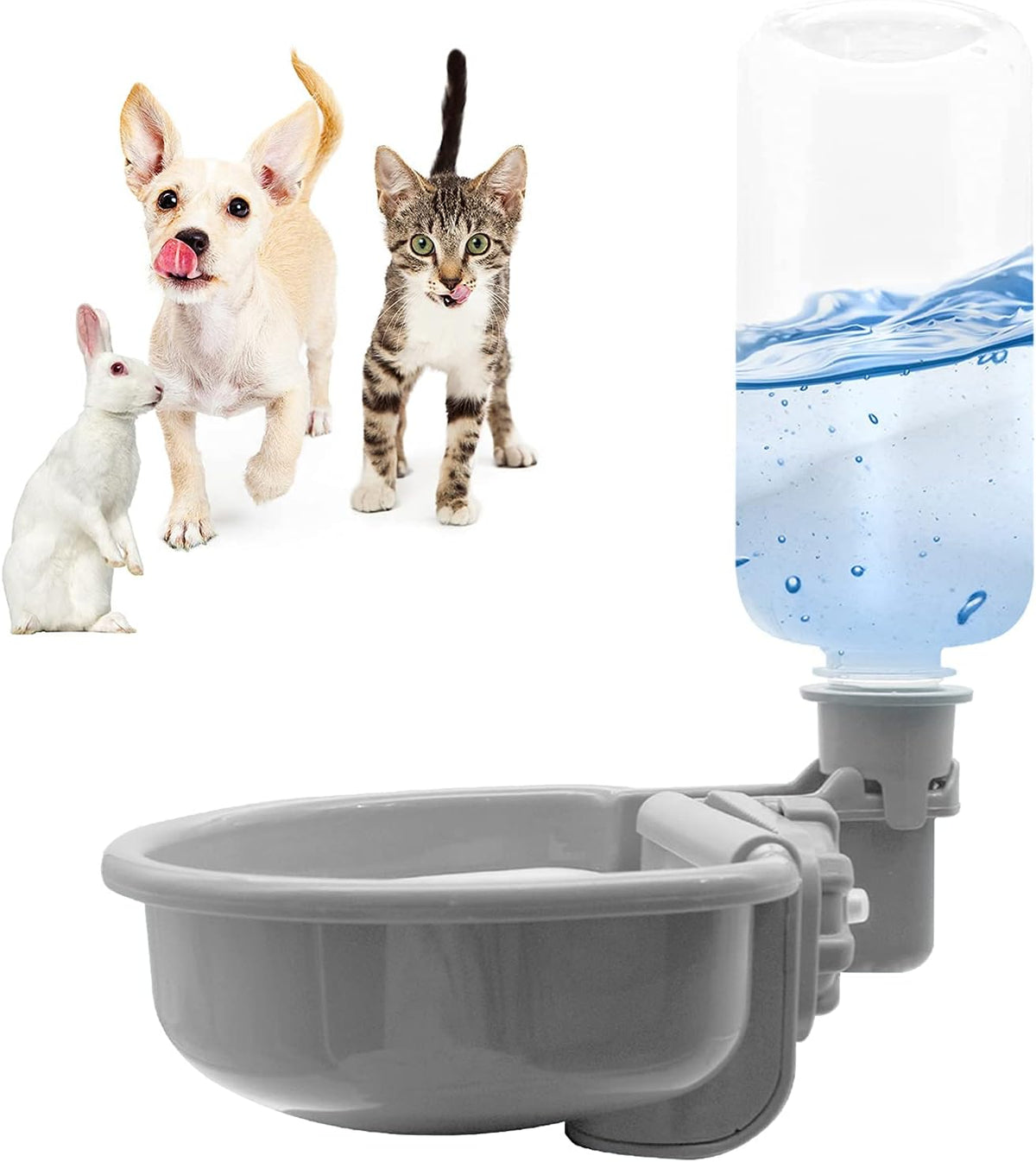 Vannon Botella de agua para mascotas de 16oz, dispensador de tazón...