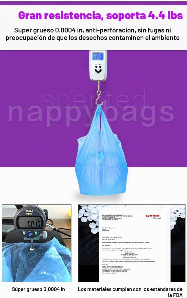 Dergik Bolsa de pañales desechable para bebé, los sacos de pañales...