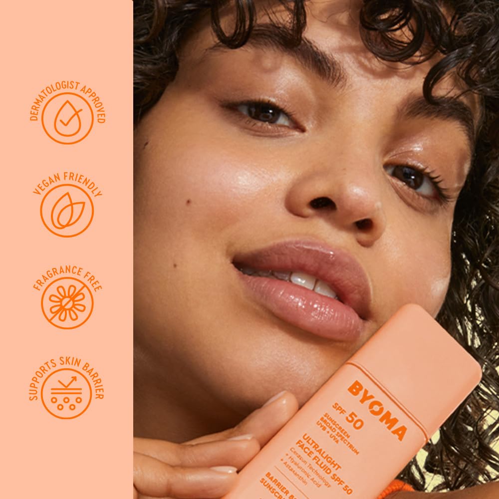 BYOMA SPF 50 Fluido Facial - Protector solar facial ultraligero par...