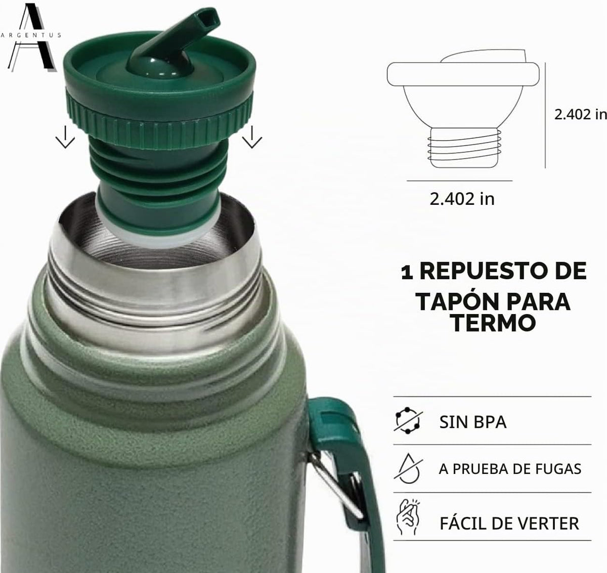 Stanley Thermos Tapón Pico de Mate Pieza de Repuesto Para Termo Clá...