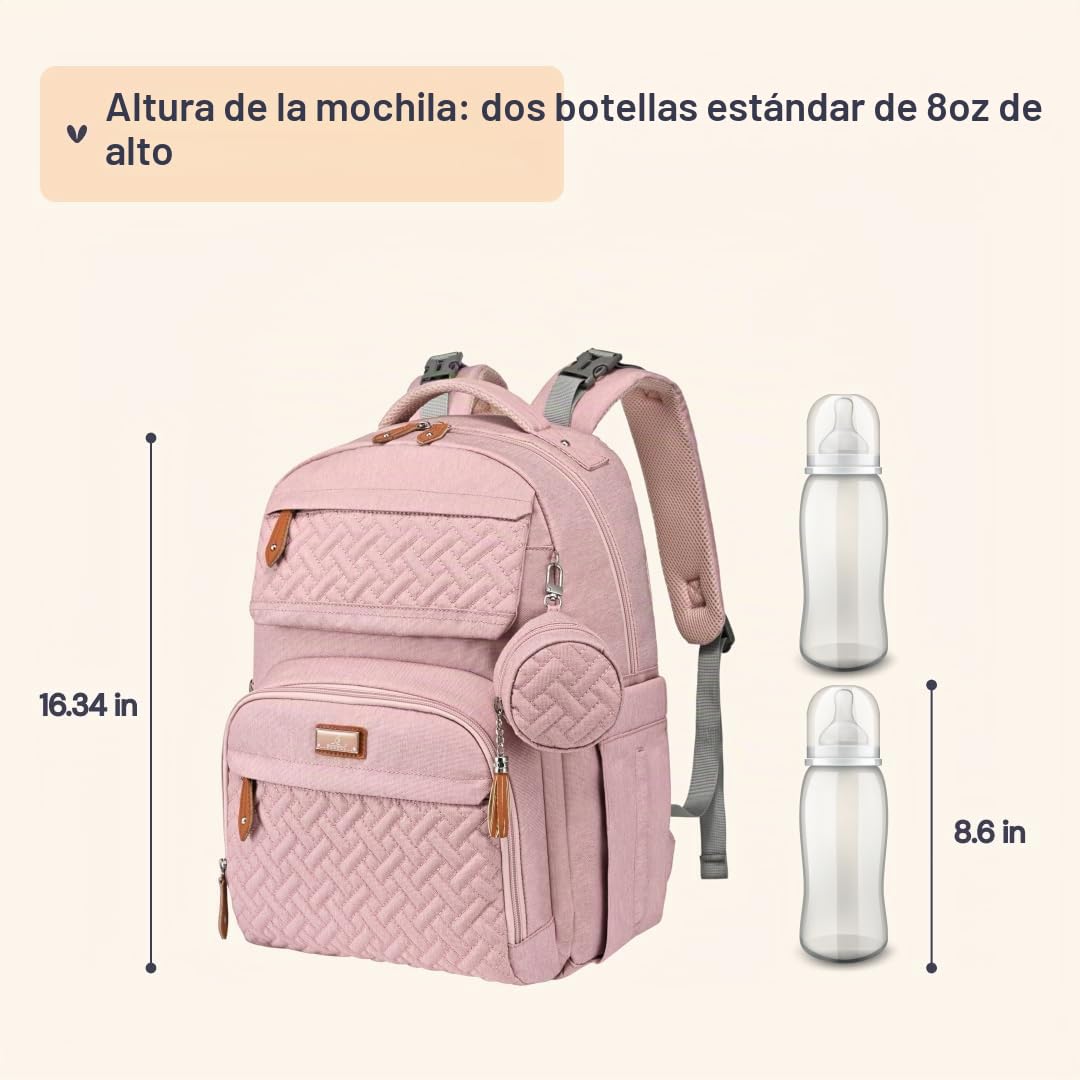 BabbleRoo Mochila para pañales \u2013 Bolsa de pañales grande de vi...