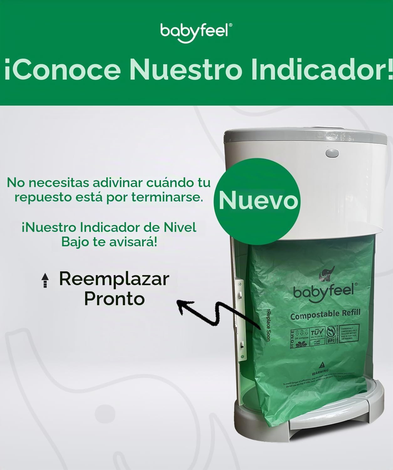 Babyfeel Recambios BIO compatibles con cubos de pañales DEKOR CLASS...