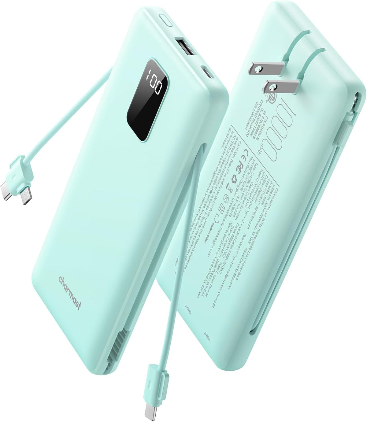 charmast Banco portátil 10000mAh del poder del cargador con el ench...