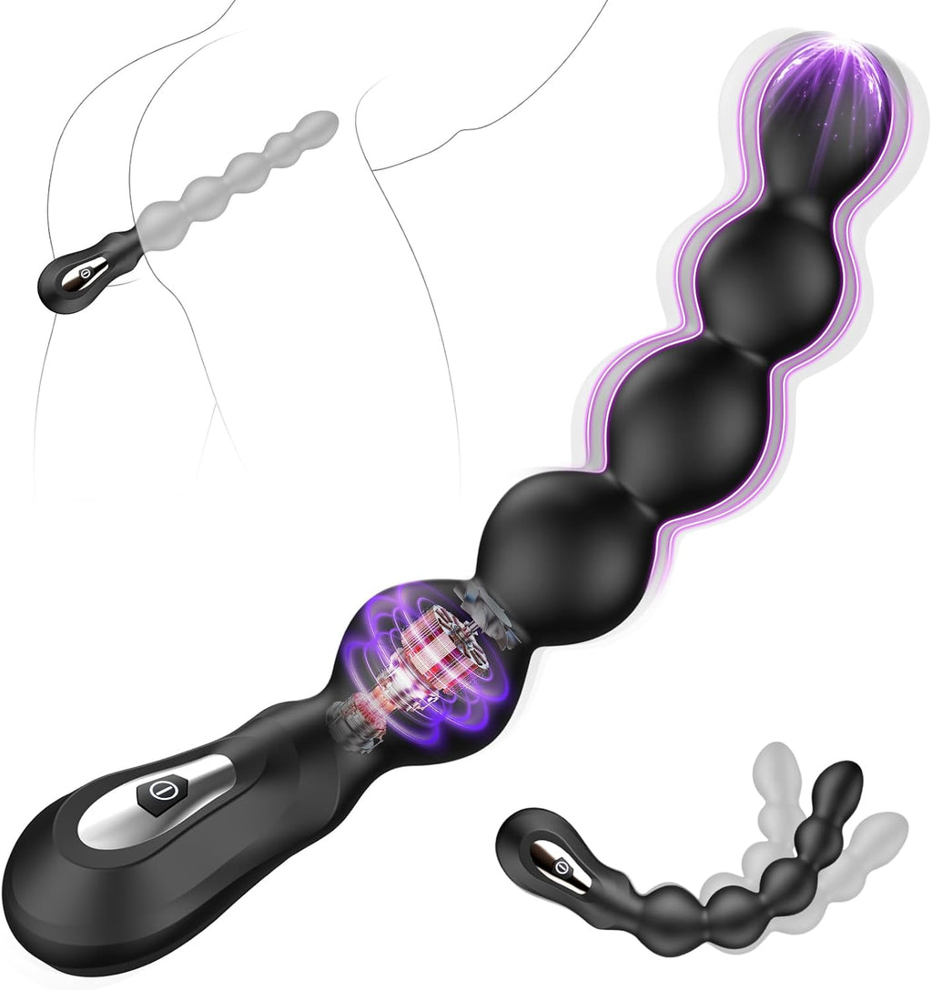 BEISAR - Perlas anales vibradoras de 9.05 pulgadas, vibrador anal d...