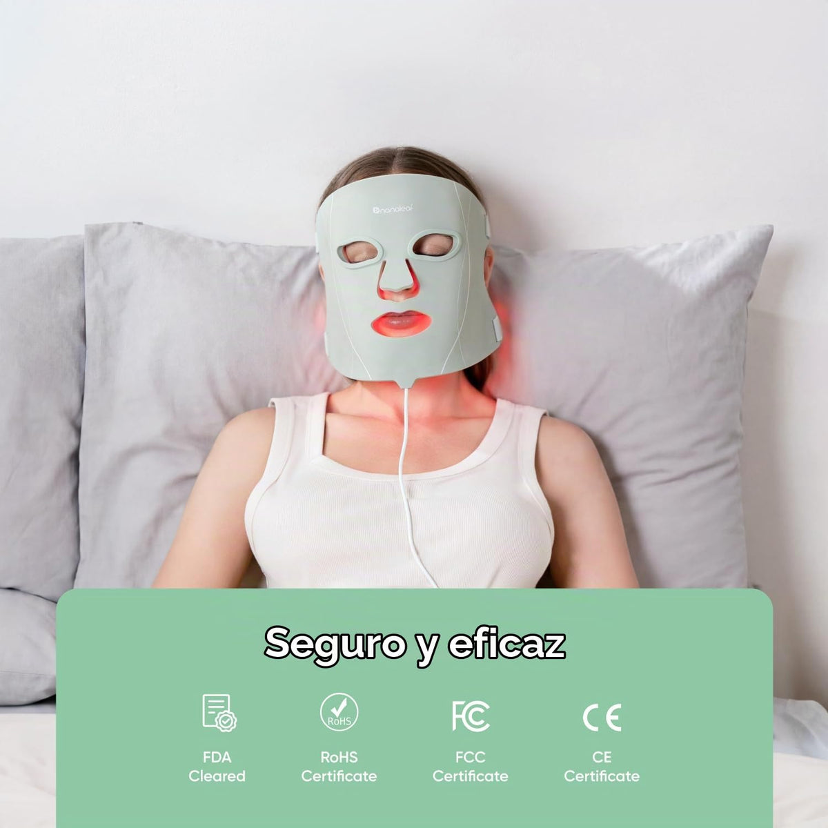 Nanoleaf Máscara facial de terapia de luz LED aprobada por la FDA c...