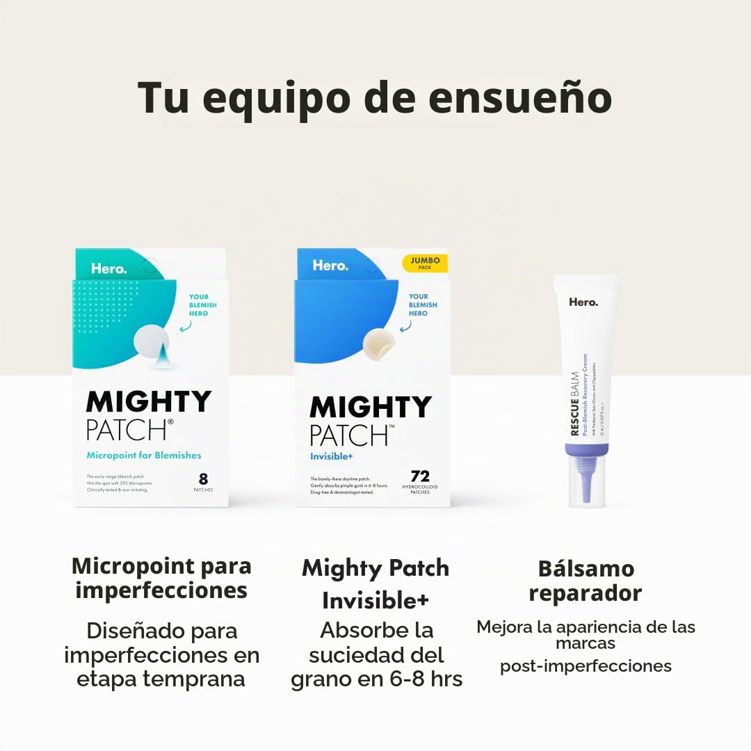 Hero Cosmetics Mighty Patch Invisible+ Parche para espinillas para...