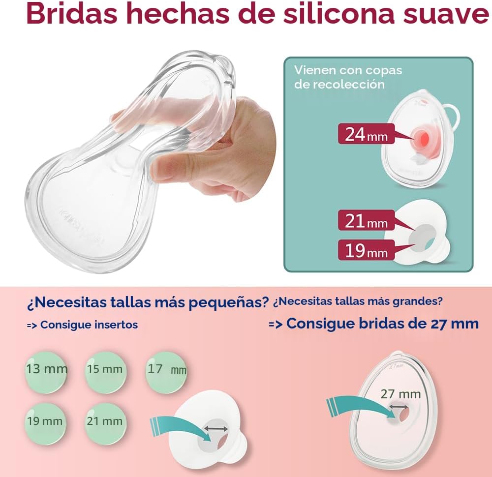 Nenesupply Colección de leche materna portátil manos libres, Cara,...