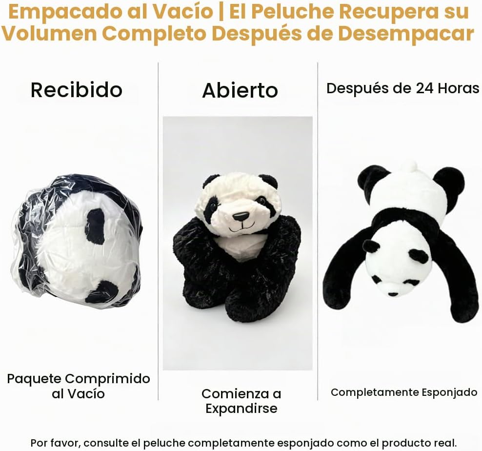 Almohada de peluche de panda grande para abrazar para niños, regalo...