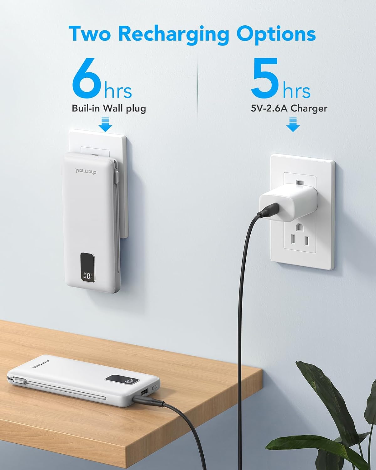 charmast Banco portátil 10000mAh del poder del cargador con el ench...