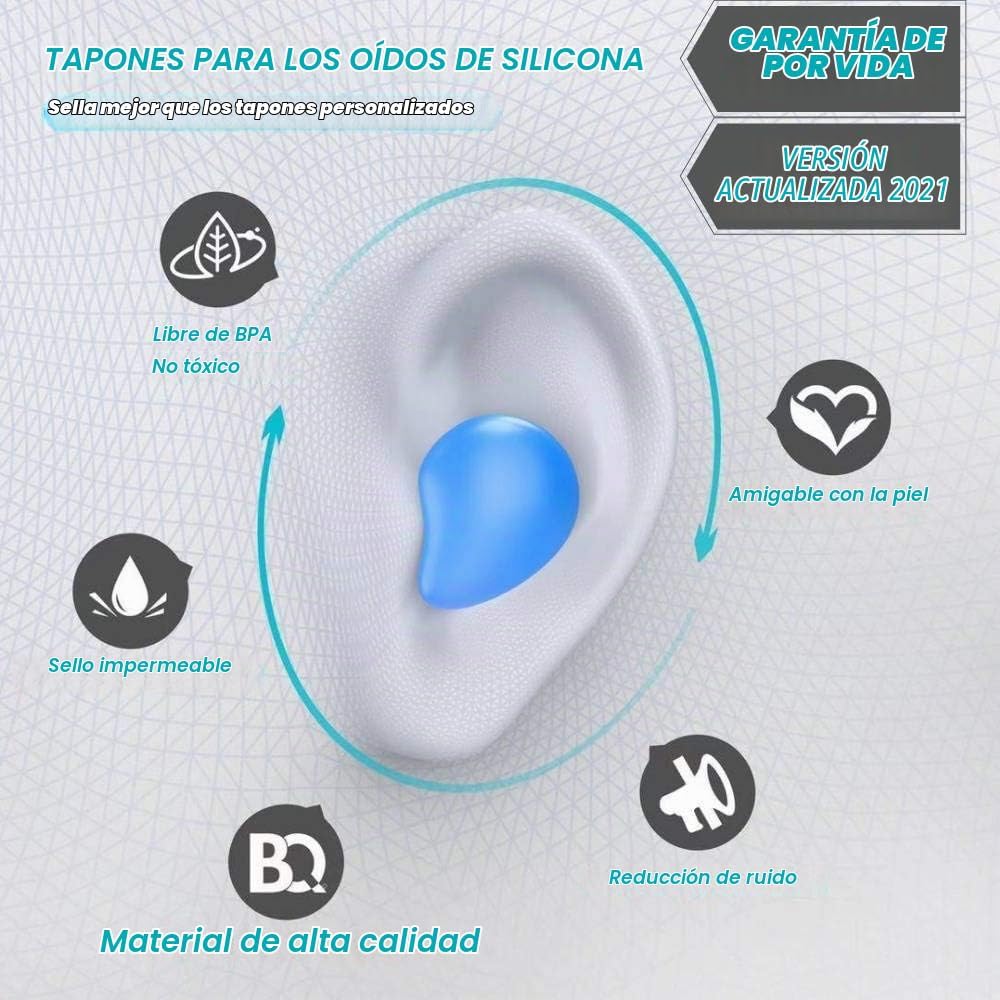Tapones para los oídos para dormir nadar, 16 tapones reutilizables...