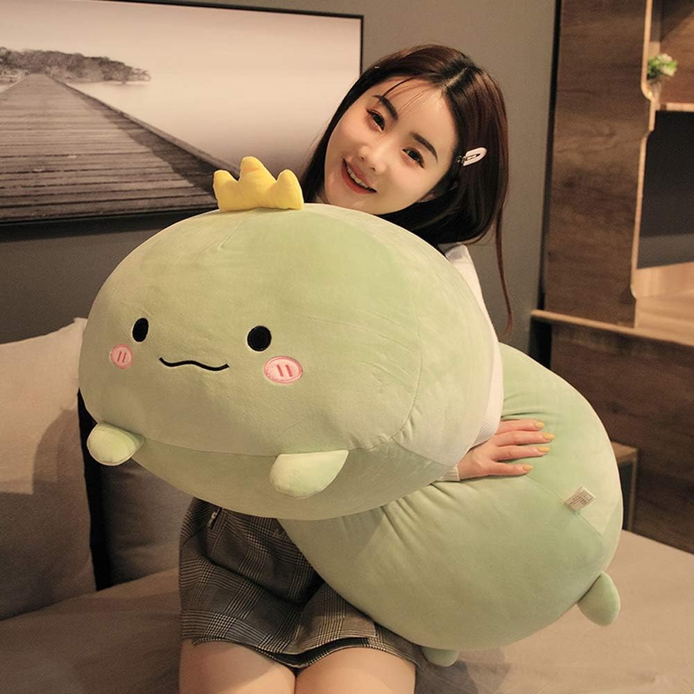 Jensquaify Almohada de peluche de dinosaurio para abrazar, juguetes...