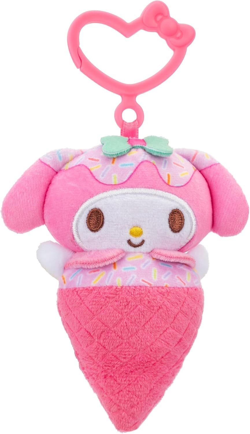 Hello Kitty and Friends - Paquete de 4 peluches con clip de helado...