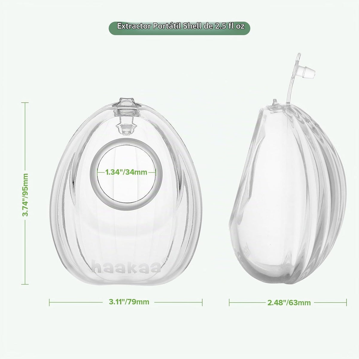 haakaa Extractor de leche de concha, extractor de leche manual port...