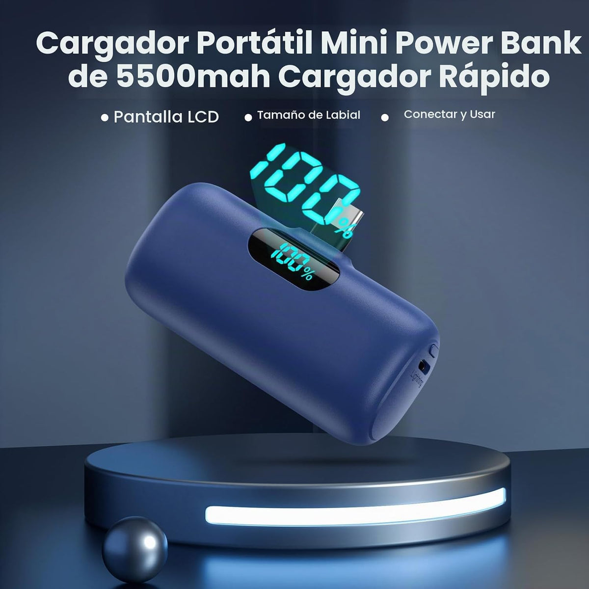 HETP Mini cargador portátil USB C, batería de carga rápida PD de 55...