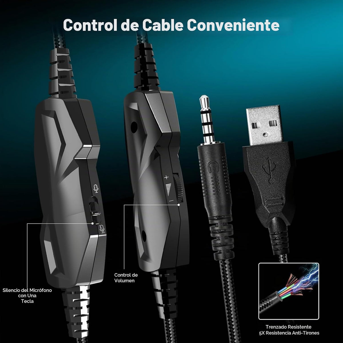 IMYB A36 Auriculares para juegos con micrófono estéreo para PC, PS5...