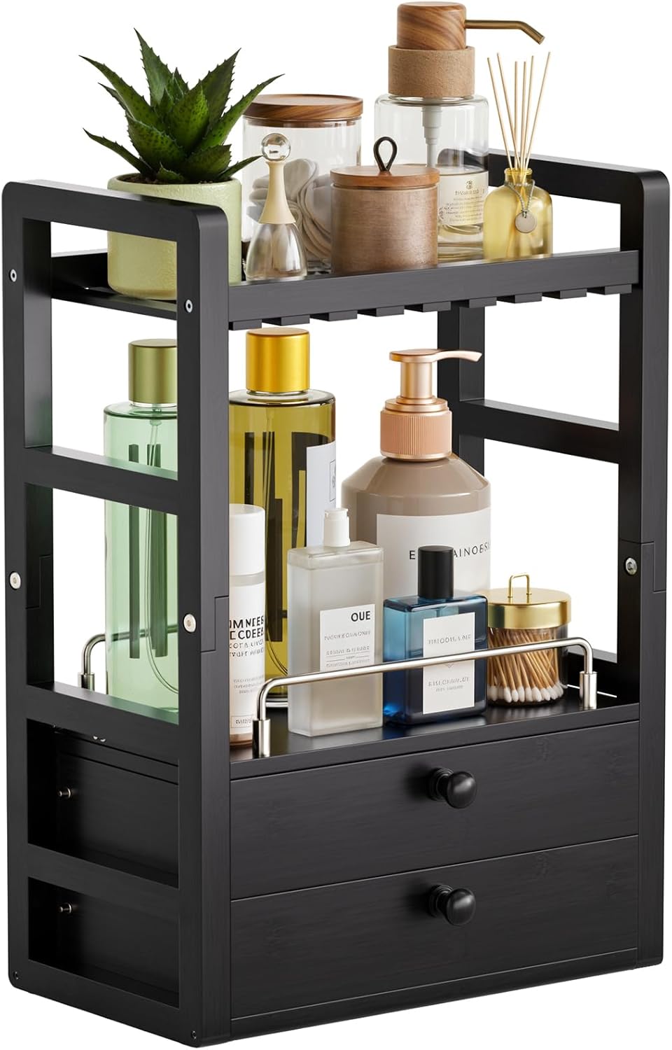 AmazerBath Organizador de bambú para mostrador de baño, organizador...