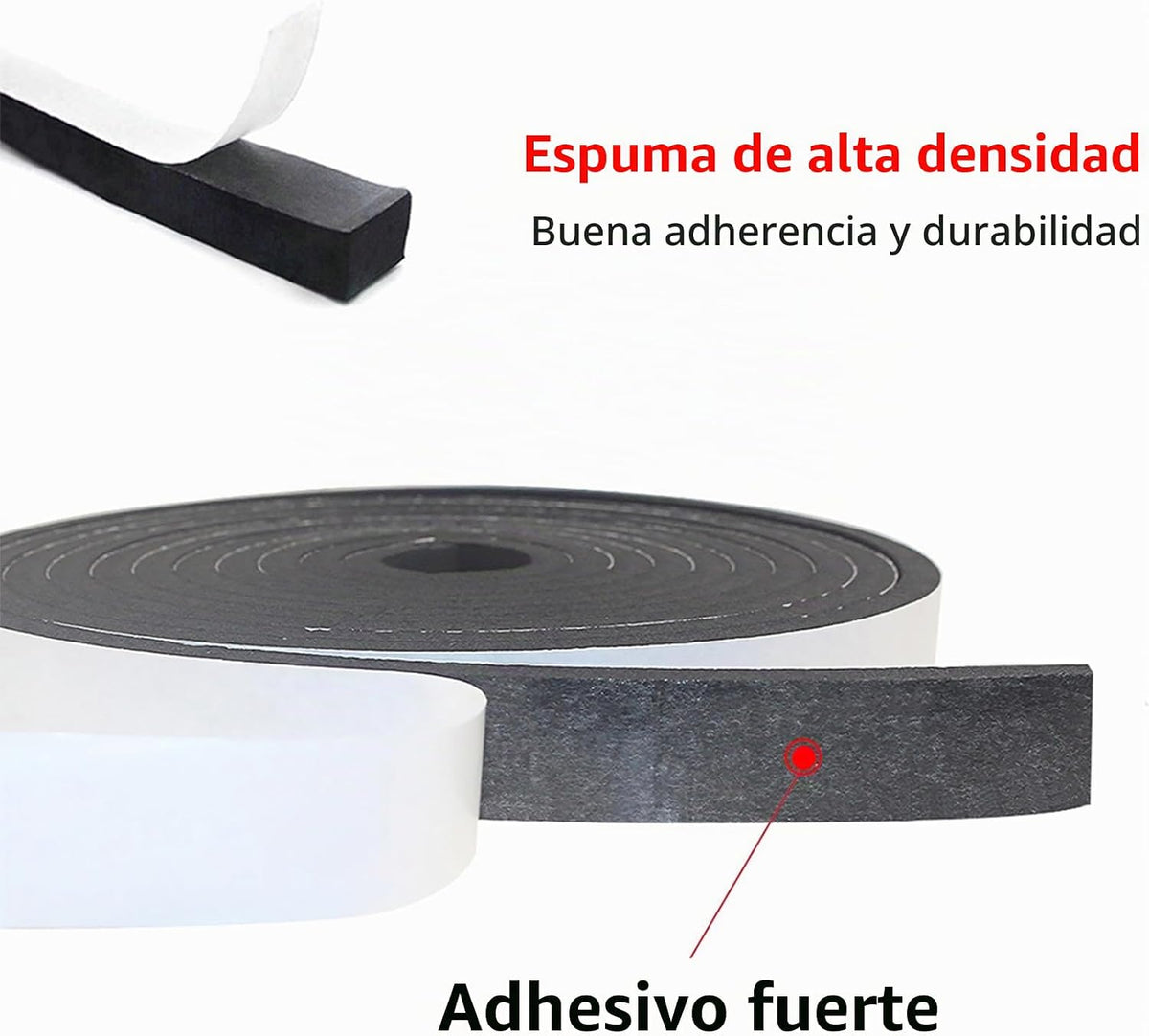 Cinta aislante de espuma autoadhesiva, burletes de 1 x 1\/8 pulgada...