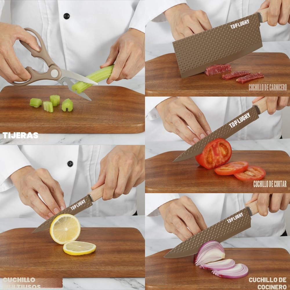 Juego de Cuchillos, Wiztoynia Juego de Cuchillos de Cocina de 6 Pie...