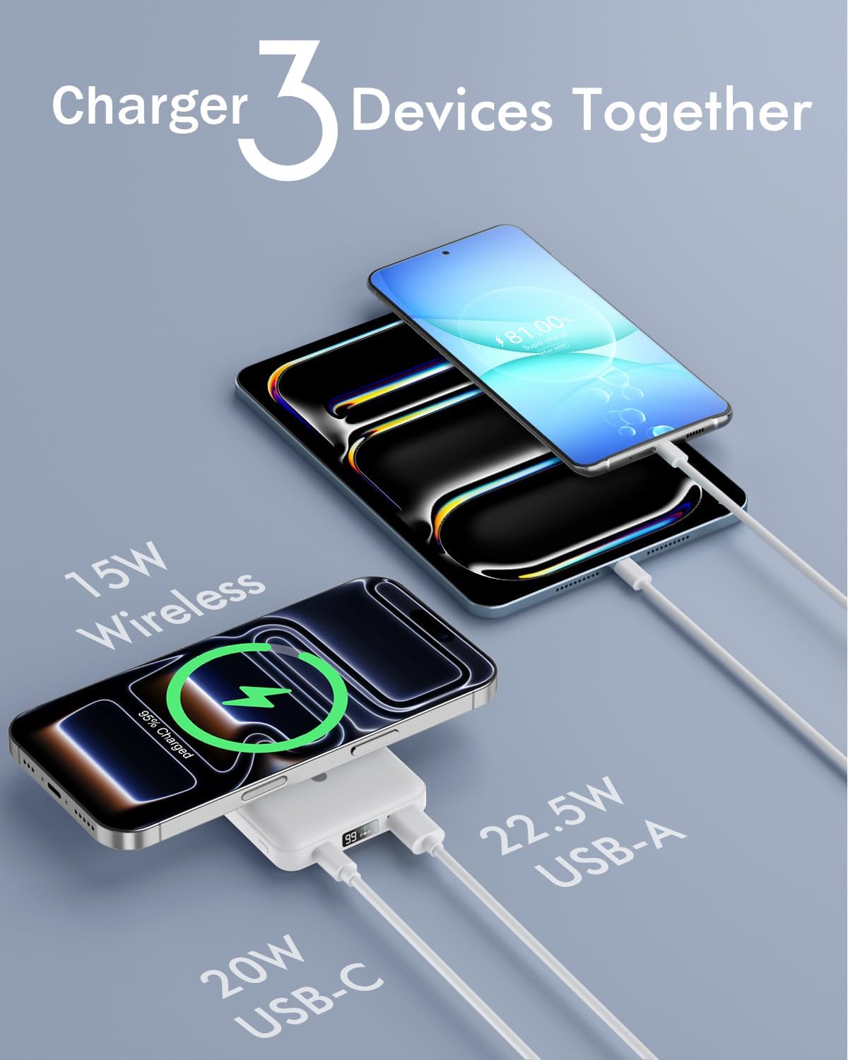 podoru para MagSafe Power Bank 10000 mAh, cargador portátil magnéti...