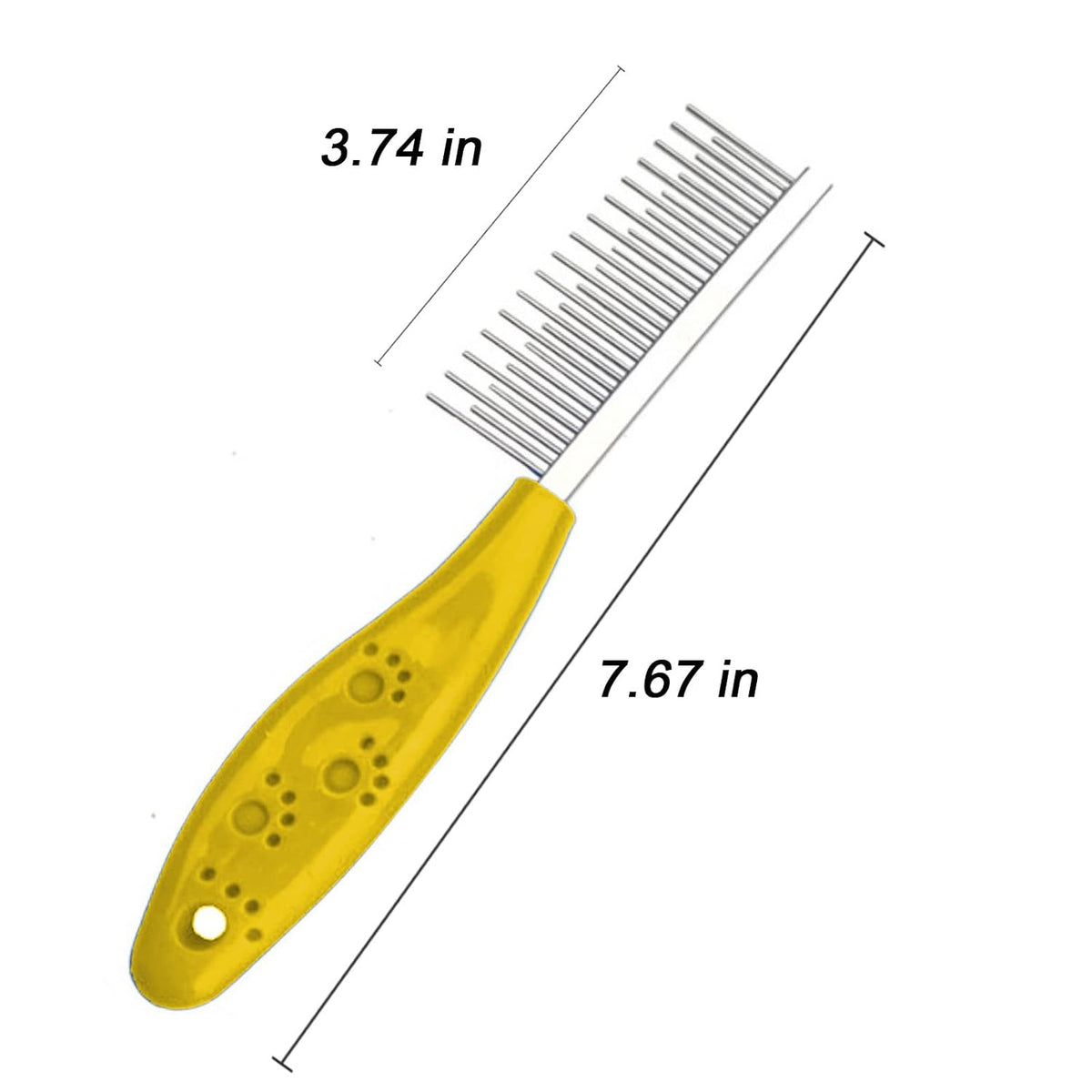 Peine de aseo para perros o gatos con dientes cortos y largos, nudo...