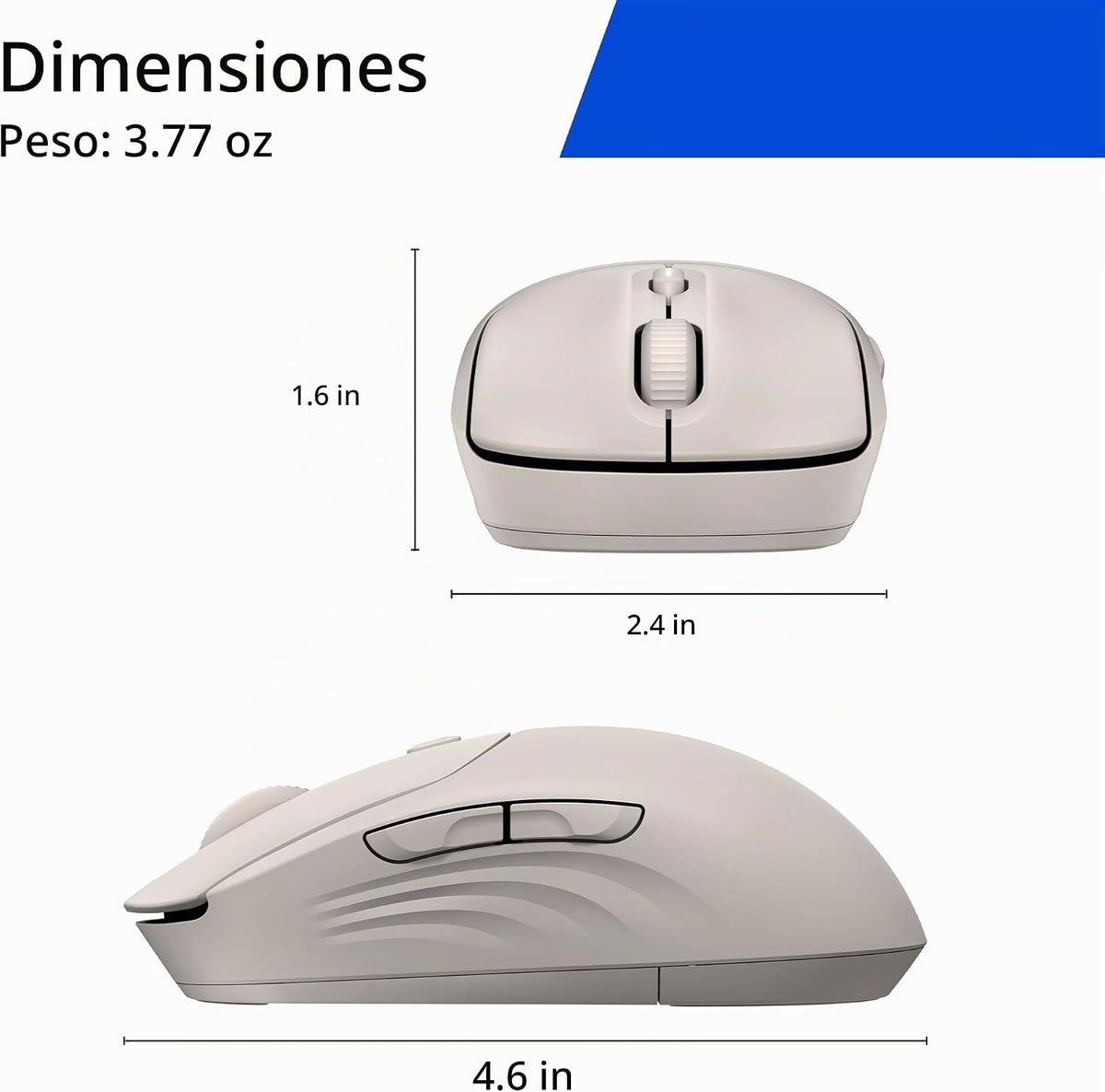 HP Ratón inalámbrico silencioso de 400, Bluetooth dual y 2.4 GHz, s...