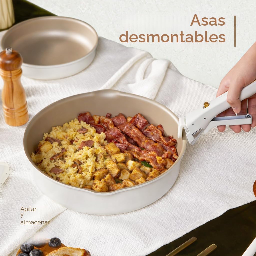 CAROTE Juego de 19 ollas y sartenes, juegos de utensilios de cocina...