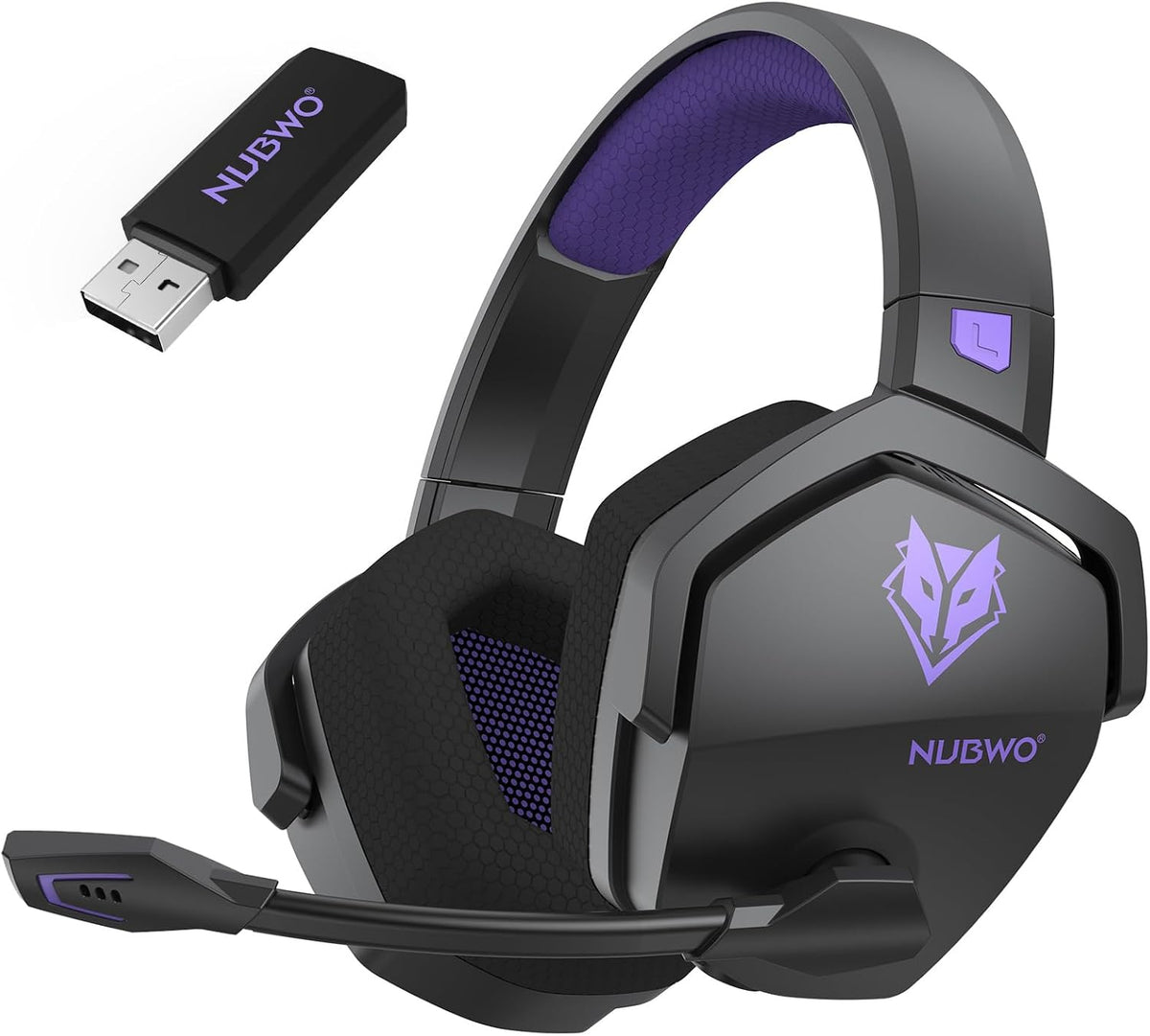 NUBWO Auriculares inalámbricos para juegos con micrófono para PC Ps...