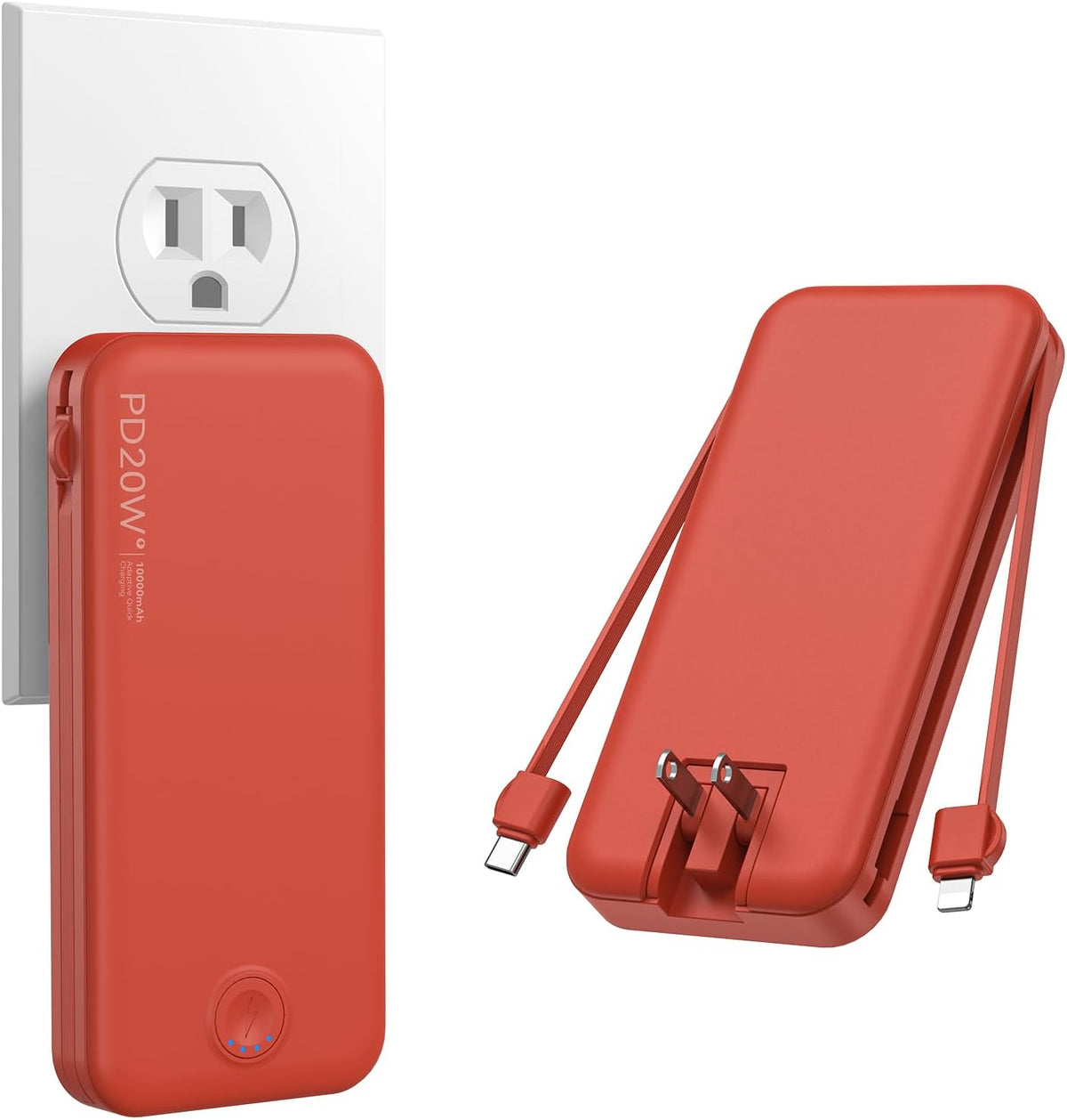 Nusyddy Cargador portátil de carga rápida de 10000 mAh con enchufe...