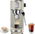 atatix Máquina de Espresso de 20 Bar con Espumador de Leche, Cafetera de Espresso Compacta, Máquina de Café de Acero Inoxidable con Control Preciso de Temperatura y Tanque de Agua Extraíble de 44 oz