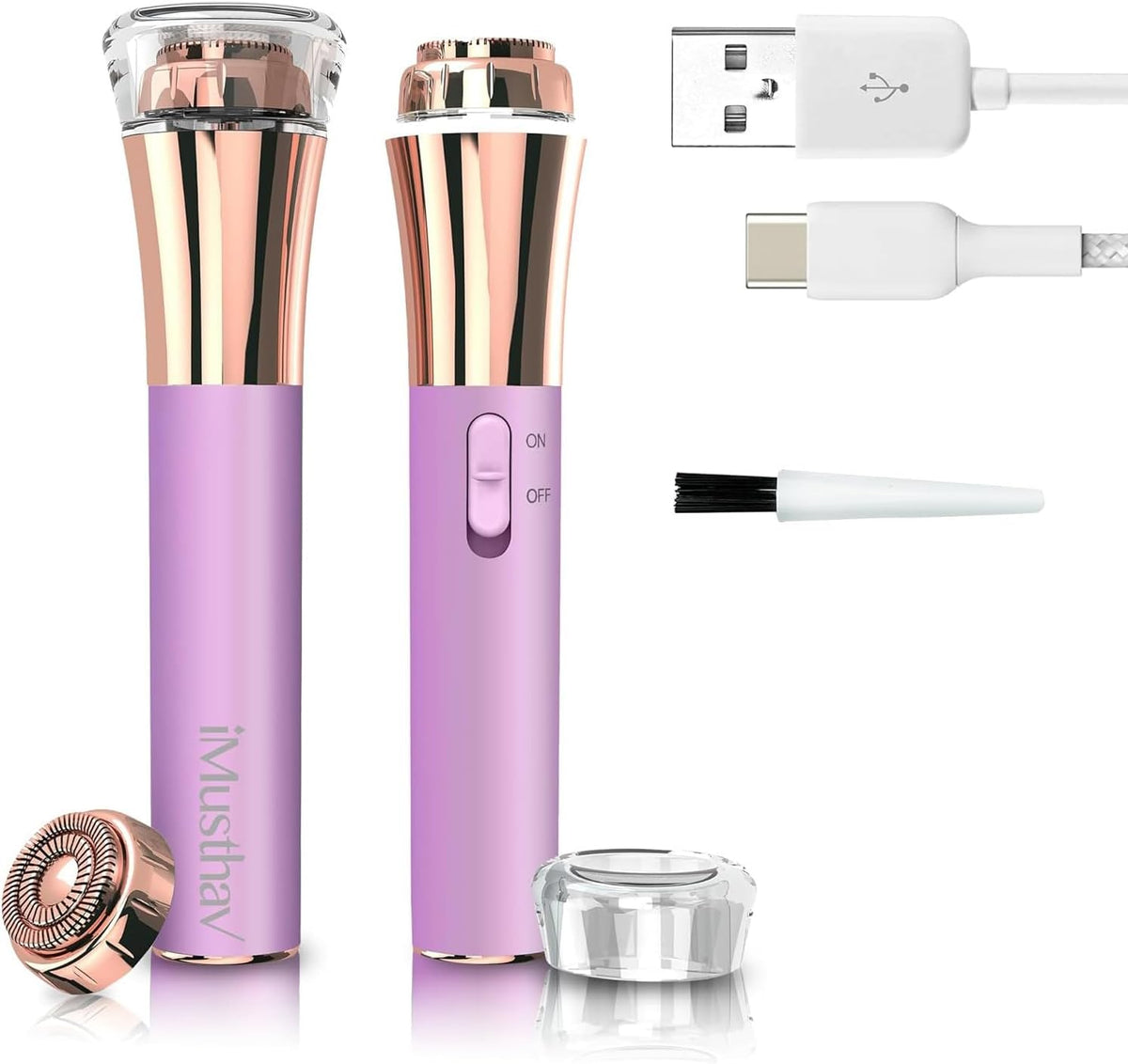 iMusthav Depilación facial impecable recargable para mujeres con lu...
