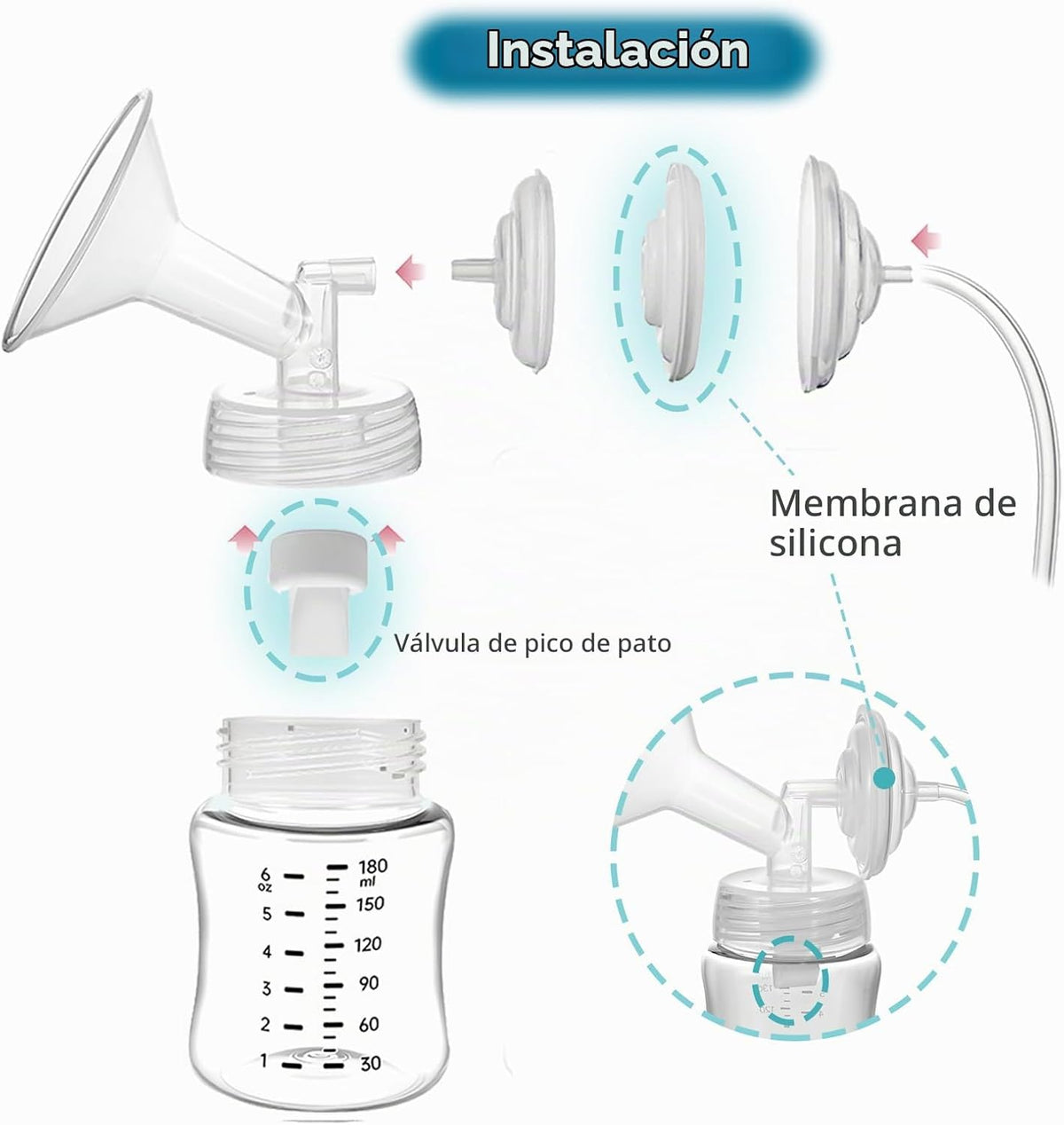 Momstouch Piezas de extractor de leche para Spectra S1\/S2\/9 Plus...