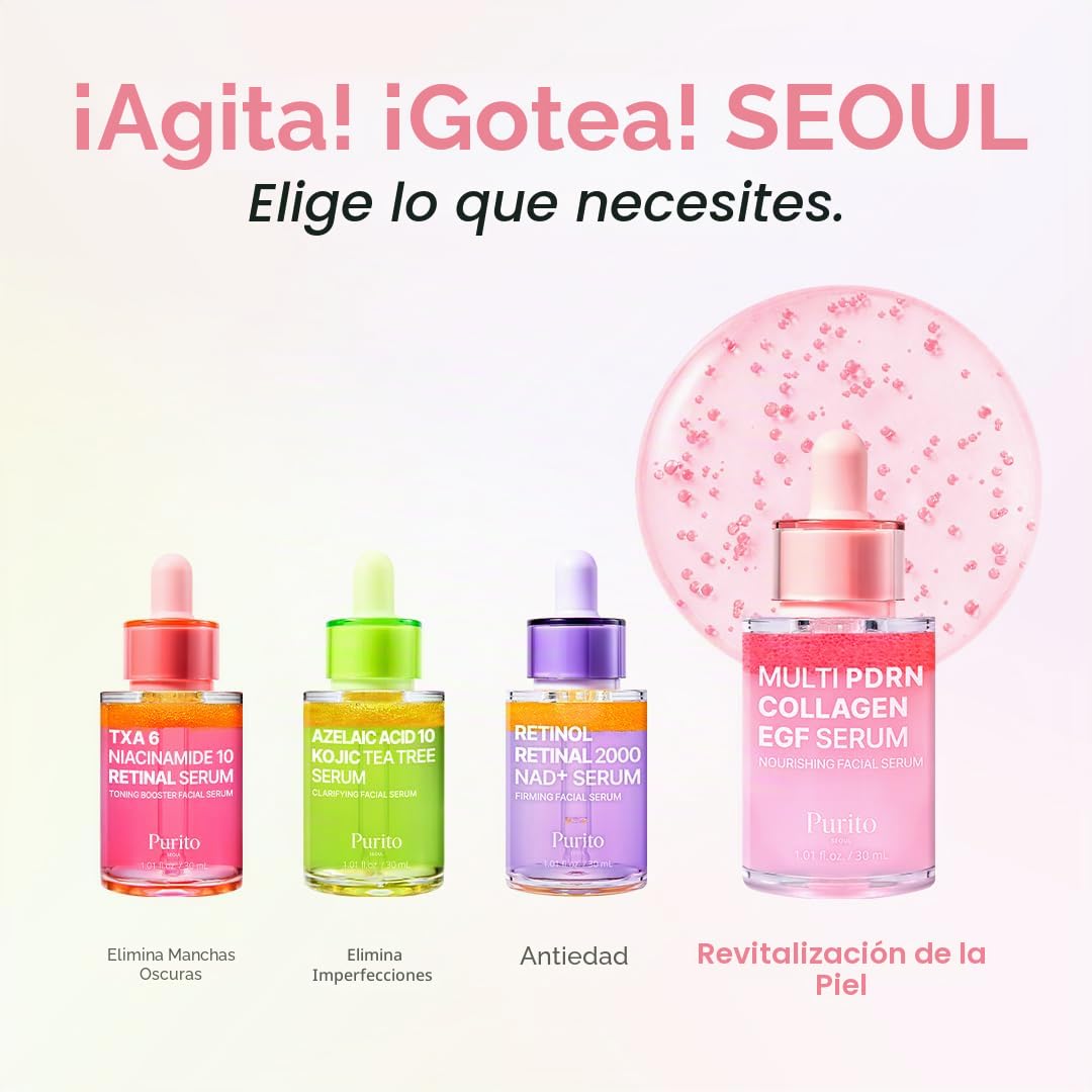 PURITO Suero EGF de colágeno PDRN para pieles sensibles, 1.01 onzas...