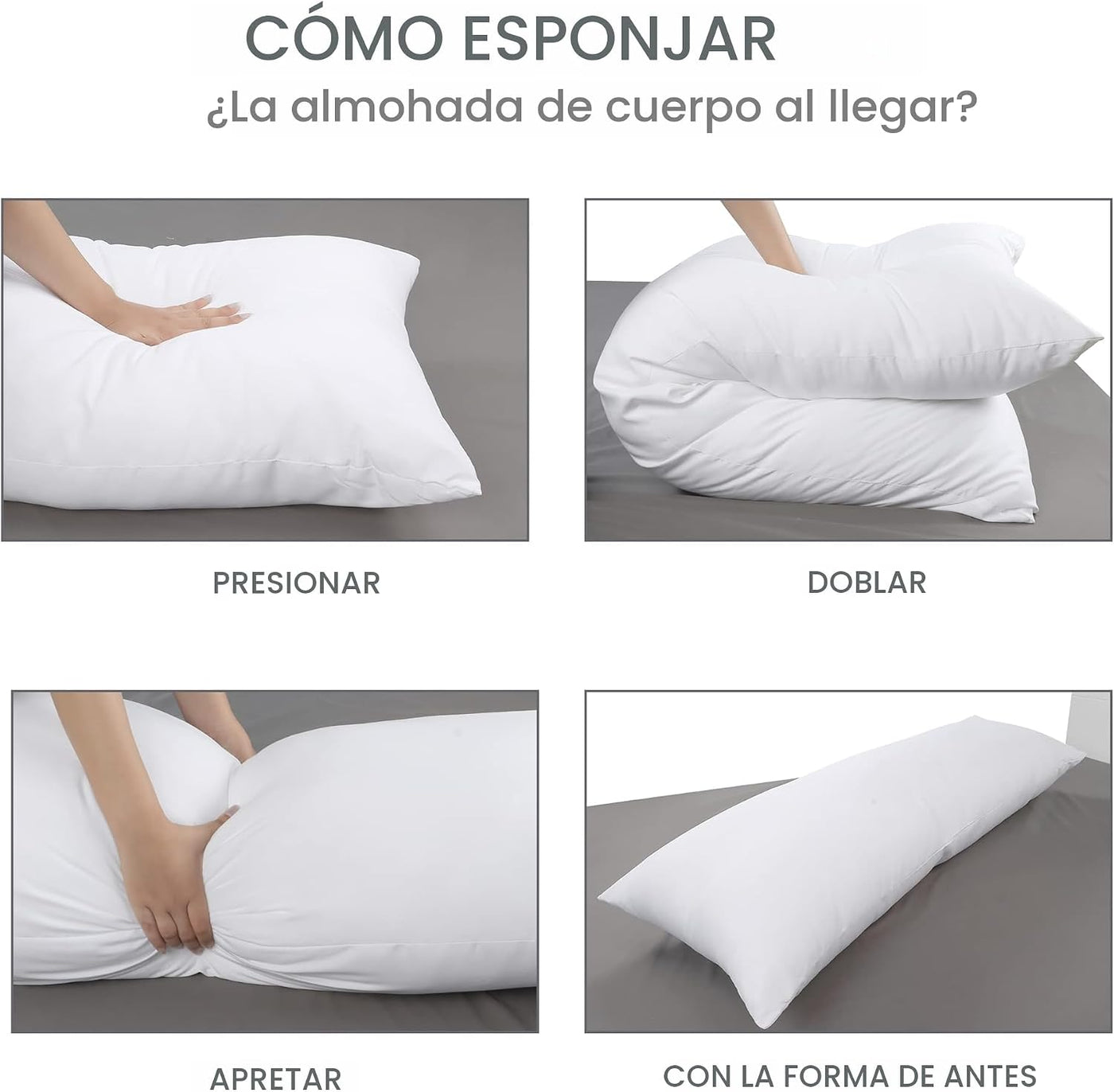 Funda de almohada para cuerpo 100% de algodón con poliéster suave y...