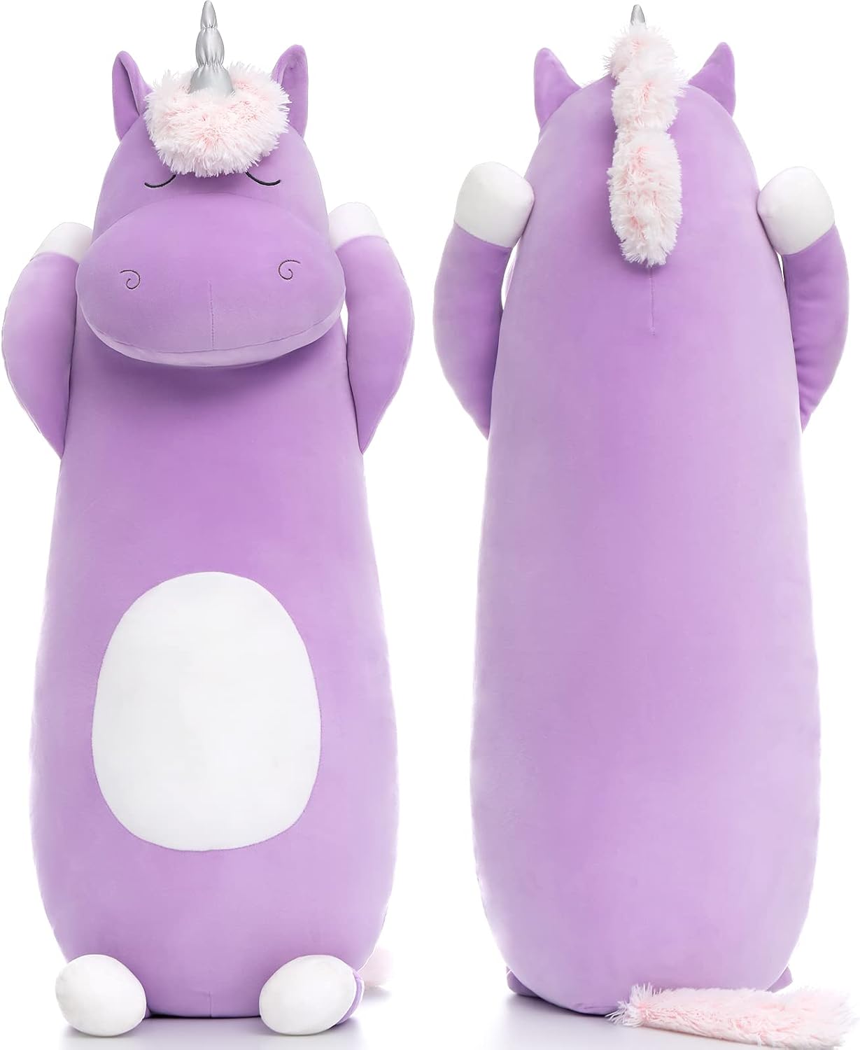 MorisMos Gran Animal de Peluche de Unicornio de 3 pies, Almohada de...