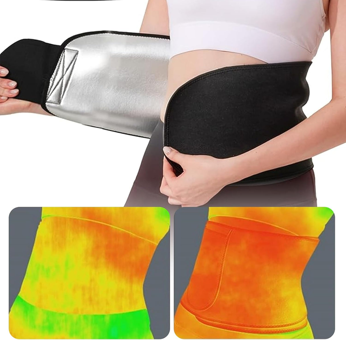 Entrenador de cintura para mujeres y hombres, banda de sudor para m...