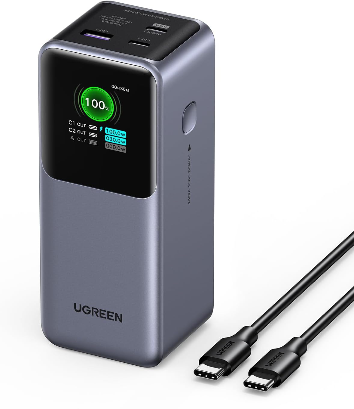 UGREEN Nexode Power Bank 20000mAh Bundle con cable USB C a USB C de...