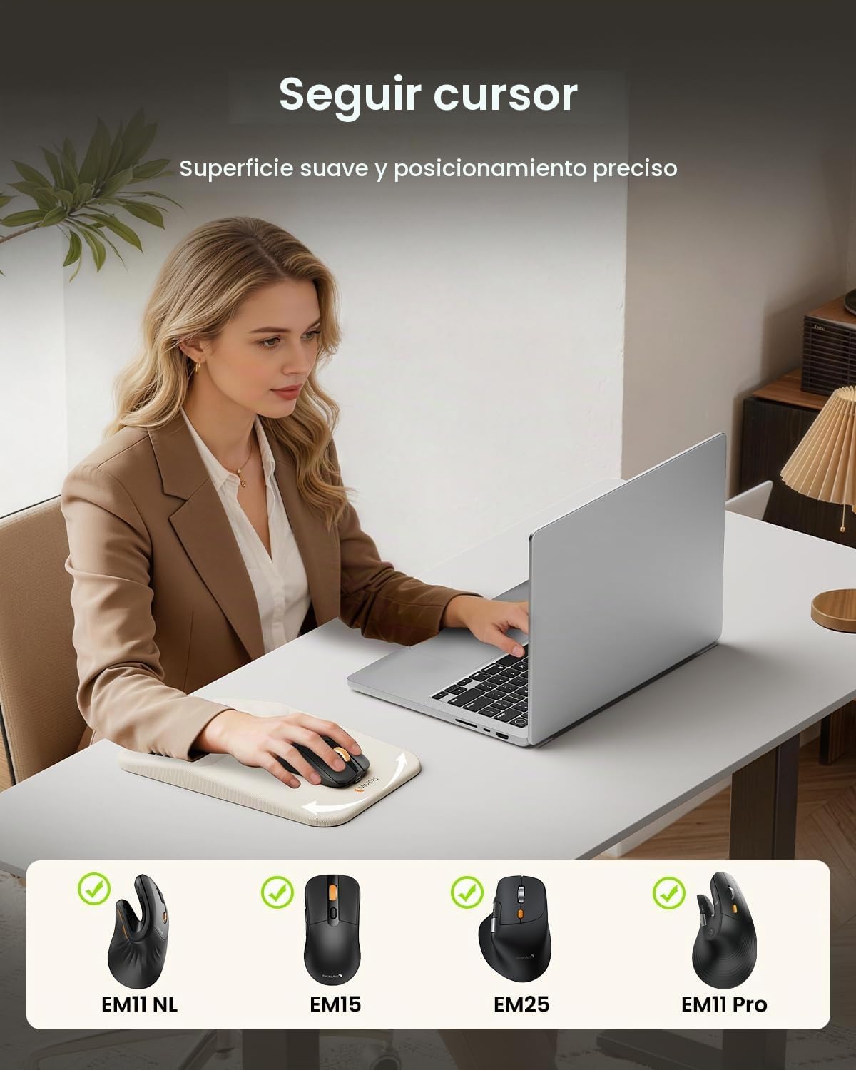 ProtoArc MP50 - Alfombrilla de mouse ergonómica con reposamuñecas,...