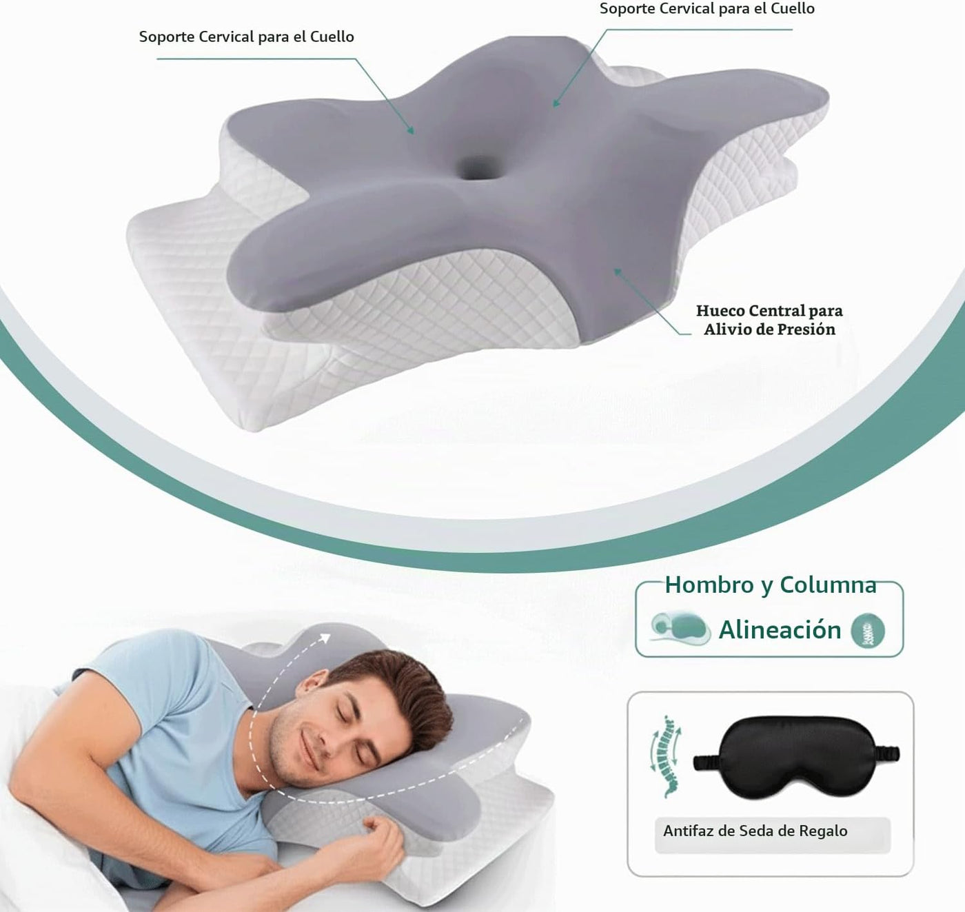 Almohada cervical para aliviar el dolor de cuello \u2013 Almohada e...