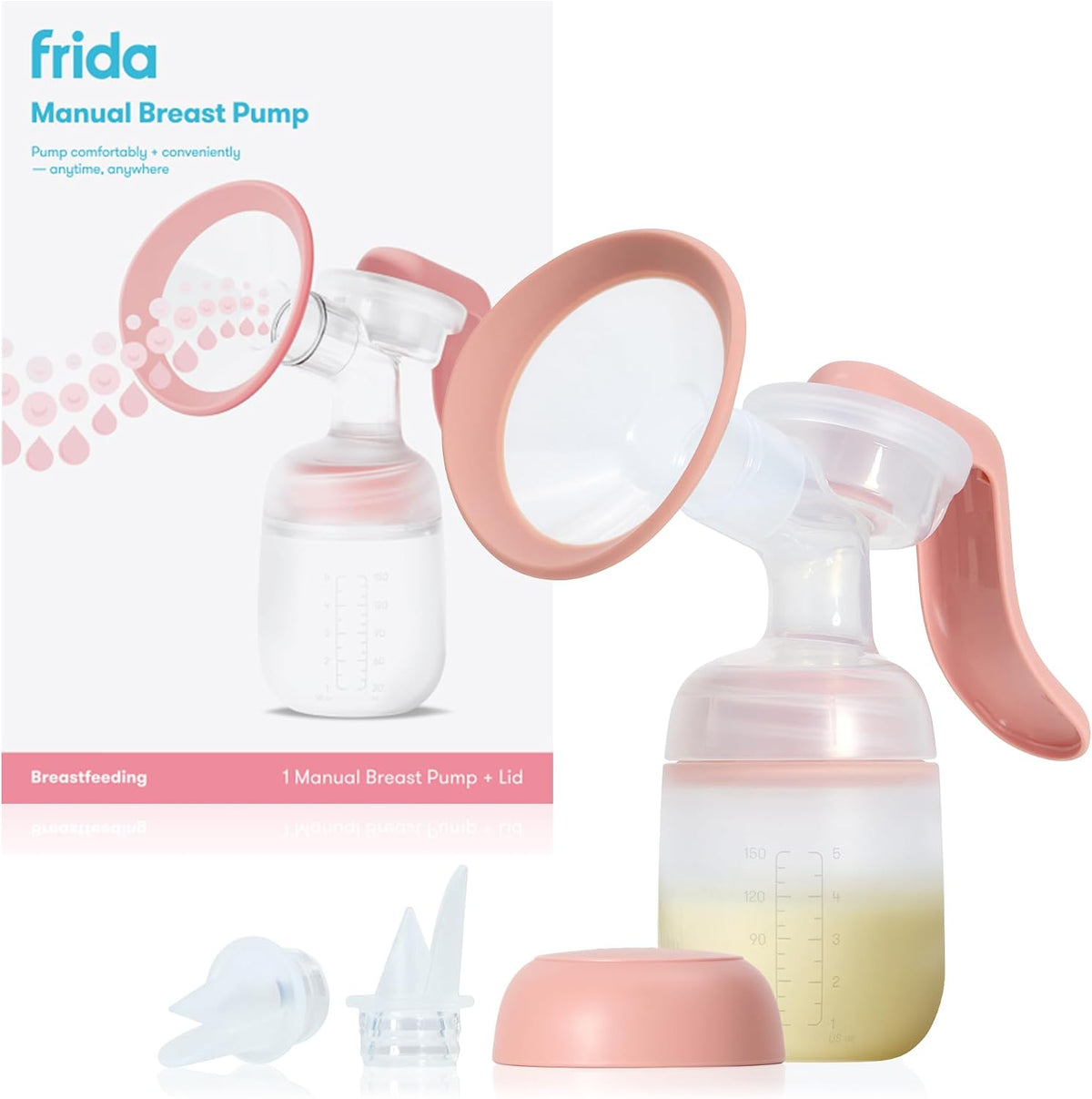 Frida - Extractor de leche 2 en 1, con ventosa manual y manos libre...