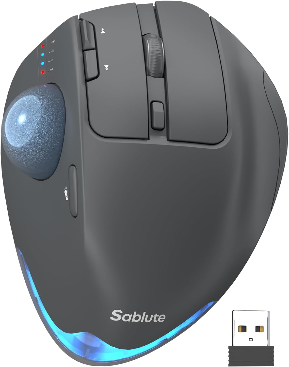 Ratón de Trackball inalámbrico, ángulo ajustable recargable, mouse...