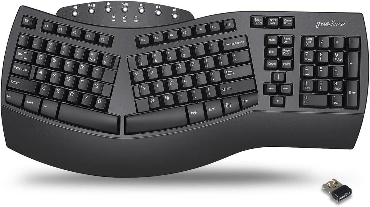 Perixx Periboard-612B - Teclado Inalámbrico Ergonómico Split con Mo...