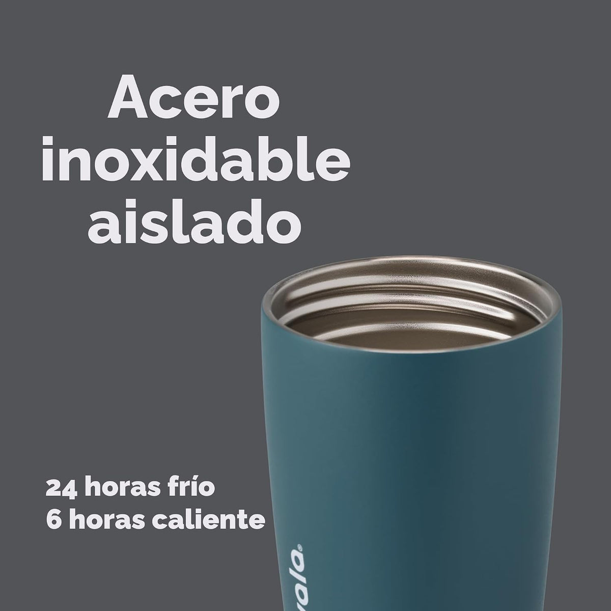 Owala SmoothSip Slider - Vaso de café aislado de acero inoxidable,...