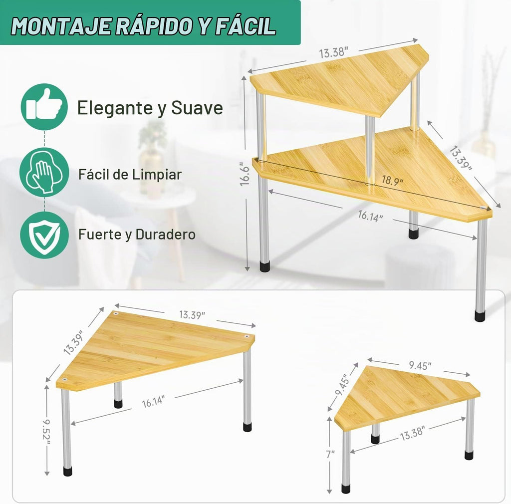 Weenson Estante esquinero organizador para encimera de baño, de 2 n...